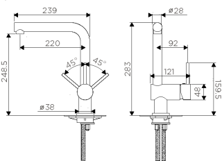 Смеситель для кухни Omoikiri Tanigawa-C
